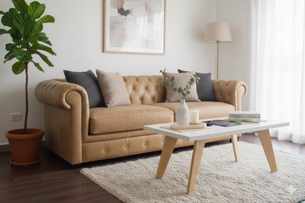 Mesa de Centro Estilo Nórdico Blanca | Mueble Moderno Santiago de Chile