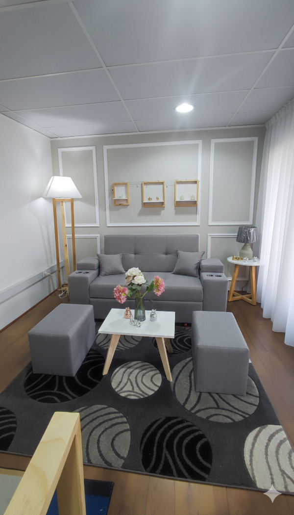 Sofá Cama Valparaíso con 2 Puff | Fabricado en Santiago de Chile