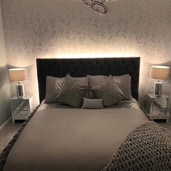 Respaldo de cama 2 plaza con luces LED